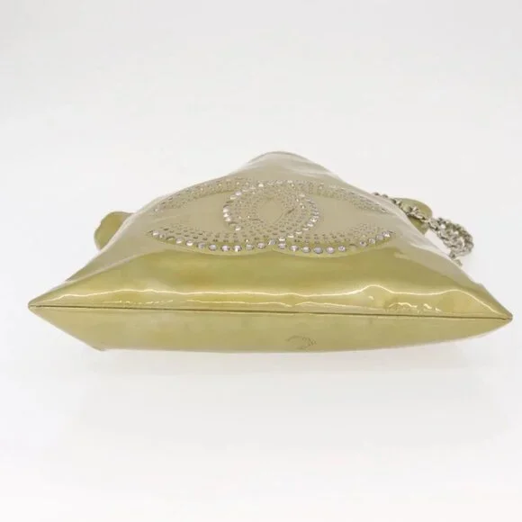 CHANEL COCO Mark Chain Shoulder Bag Patent leather Gold CC Auth 152287 - Picture 7 of 16